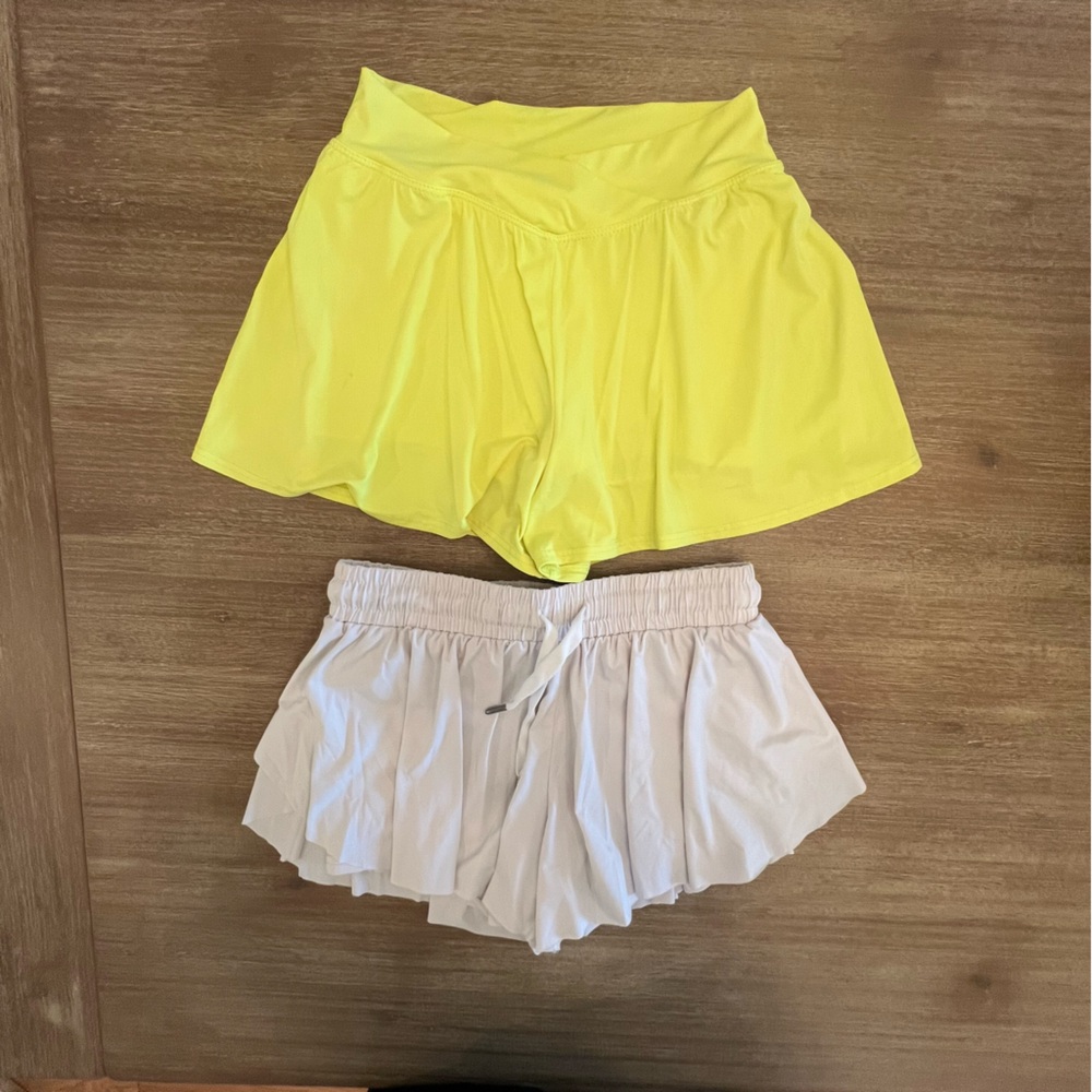 Kids Active Shorts - Yellow and White Performance Shorts